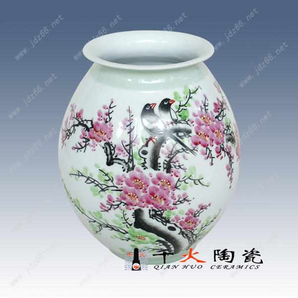 56、手繪喜迎春花瓶  FCXCQQQLQ056E  高28cm 肚徑22cm---L468